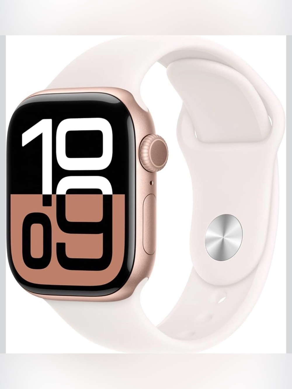 Apple Watch Series 10 (GPS) 42mm Sport Band, Rose Gold Aluminum Case